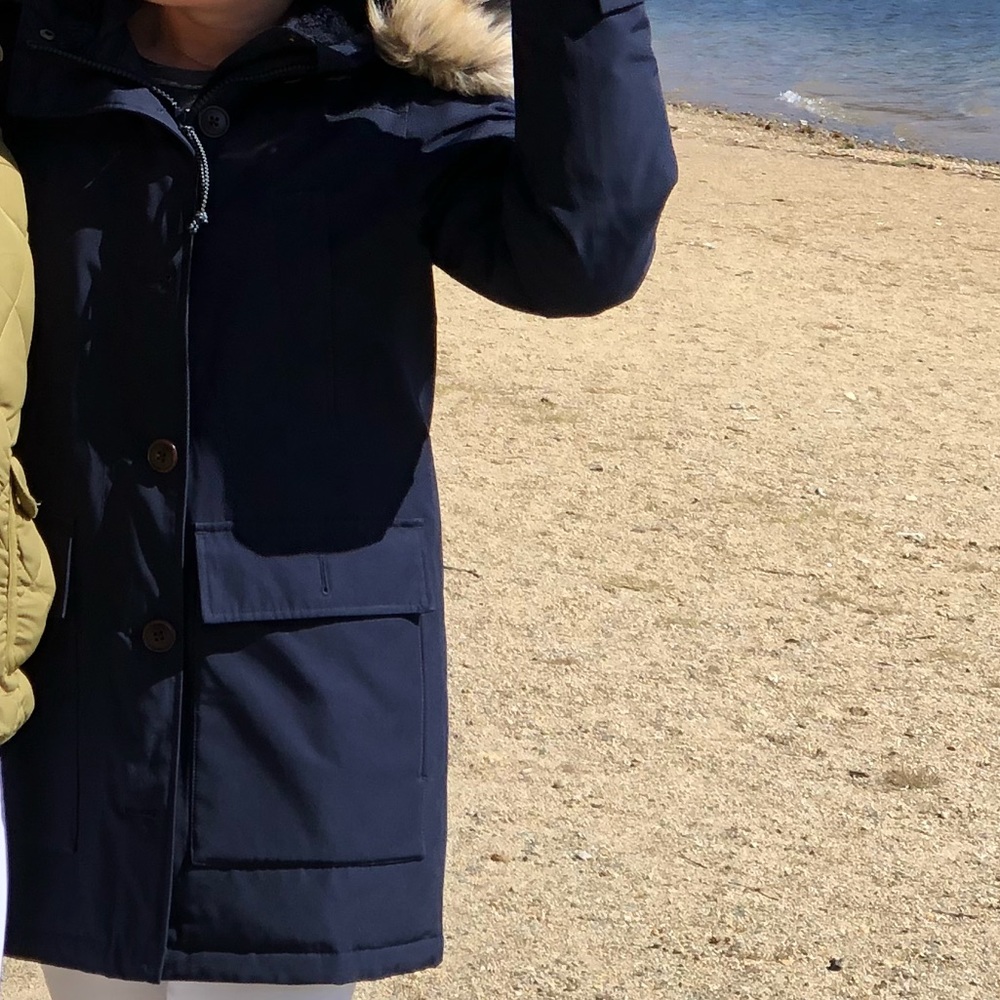 jcrew navy blue parka